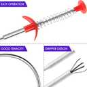 3 x Drain Snake, Drain Clog Remover - Gutter Cleaning Tools Drain Cleaner for Toilet Sewer Shower Kitchen Bathroom Tub Clogged Drains Opener Cleaning Tool, Flexible Grabber Claw Pick Up Reacher (35 inch)