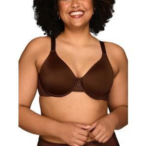 Vanity Fair Women's Beauty Back Smoothing Minimizer Bra, Minimizes Bust Line up to 1.5", Non Padded Cups up to H (Brown)