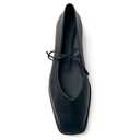 ETPSJKR Women's Lace Up Ballet Flats Square Toe Slip On Ballerina Shoes Cute Bow Tie Mary Jane Comfy Casual Office Flat Shoes Black, Size 6