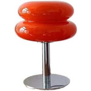 Mushroom Lamp for Bedroom, Mid Century Modern Lamp for Nightstand, Dimmable Retro Egg Tart Bedside Small Lamps, Unique Home Mushroom Decor Aesthetic Cute Table Lamps for Living Room (Red)