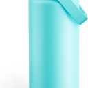 ENCOOL Insulated Water Bottle with Straw Stainless Steel Water Bottle, Leak-Proof, BPA-Free, Double Wall Vacuum Keeps Cold for 24 Hours for Sports, Travel, School (32 oz, Aquamarine Blue)