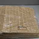 Handwoven Paper Woven Cube Basket Organizer with Handles set of 4 Foldable Storage baskets for Bedroom Living Room Cubby Storage Units for Clothes Books Toys (Natural, 13" L x 13" W x 13" H)