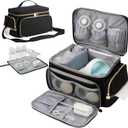 PHOEBUS BABY Breast Pump Bag Compatible with Spectra S1 and S2, Large Insulated Storage with Waterproof Mat, Travel & Work Portable Pump Carrying Case for Pumping Accessories, Black