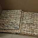 10.5x10.5 Water Hyacinth Storage Baskets, Collapsible Square Wicker Baskets Cube Storage Bins for IKEA Kallax, Set of 3