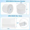 BigHead SPX1082CA Pool Skimmer Basket & SPX1082K Pool Skimmer Weir Door Flapper Weir Gate Assembly Compatible with Hayward In-Ground SP1082 SP1083 SP1084 SP1085 SP1086 SP1075White