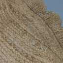 Jaipur Weaver Group 2x2 Ft Feet Natural Jute Scallop Round Rug, Scalloped 'Natural' Edge Color Braided Reversible Rivo Rug Boho Large Circular Handmade Area Rugs, MERN-1-2x25