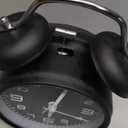 Peakeep 4 Inches Twin Bell Loud Alarm Clock for Heavy Sleepers, Backlight, Battery Operated Old Fashioned Alarm Clock for Bedrooms (3D-Dial, Black)