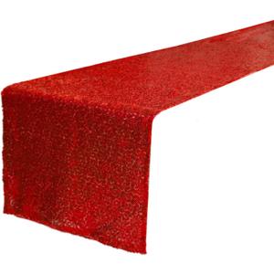 JYFLZQ Red Sequin Table Runner 12"x108" Pack of 1 Glitter Table Linens Runner Sparkly Sequence Runners for Table Wedding Birthday Party Decorations