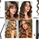 LANVIER 1.25 Inch Curling Iron, Extra Long Barrel 1 1/4 Inch Curling Iron for Long Hair up to 450F, Worldwide Dual Voltage Hair Curler for Traveling, Hair Waving Style Tool Black