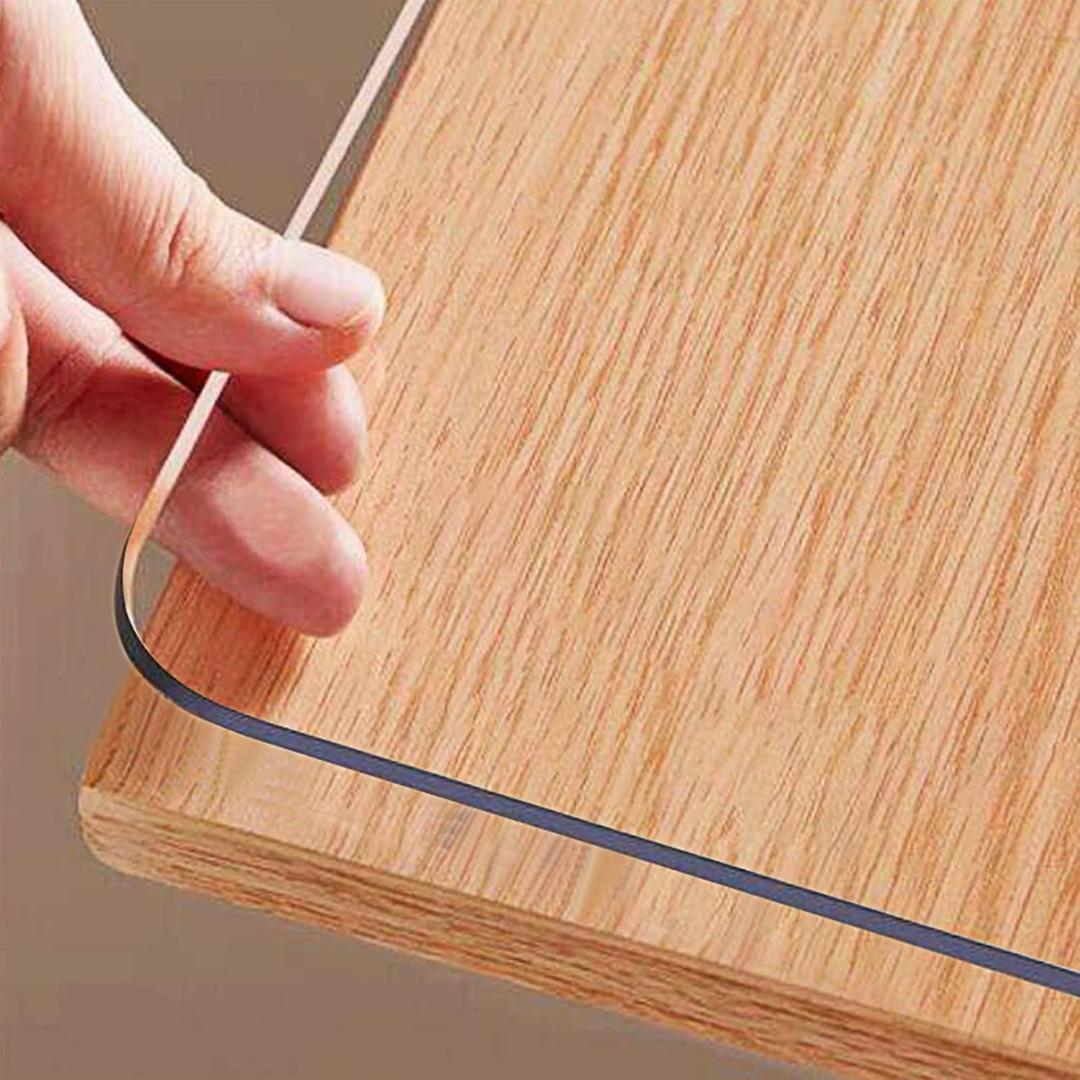 Clear Table Protector 38 x 66 Inch, 1.5mm Thick Plastic Table Cover, Waterproof PVC Clear Table Cover Protector, Desk Protector Mat, Writing Desk Pad for Desktop, Coffee & Dining Room Table