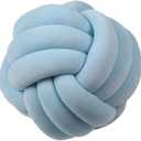 Knot Pillow Ball Round Cushion Pillows, Children Room Decoration Plush Toys Calming Stress Relief Toy (Light Blue,8.5in/22cm)