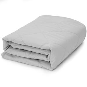 TILLYOU Ultra Soft Microfiber Toddler Quilt Multi-Use Baby Quilted Blanket - 39" x 47" Crib Comforter for Boys Girls-Grey