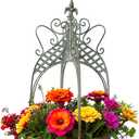 Large Hanging Planter for Outdoor Indoor Plants, 12.6-Inch Rustic Metal Hanging Basket for Farmhouse, Patio,Porch,Deck, or Garden, Green, 12.6 inches x 41.3 inches