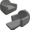 Toddler Couch, Soft Kids Couch Bed Fold Out, 2-in-1 Kids Chairs Comfy, Toddler Chairs Comfy 1-11 Years Old，Toddler Chairs Comfy, Kid Sofa Lounge Chair(100% Polyester, Dark Grey, 27.5"×17.7"×20.8")