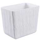 White Marble Wave Carved Small Bathroom Trash Can 2.5 Gallon(9 Liter), Resin Heavy Sturdy Small Kitchen Garbage Can,Living Room Bedroom Trash Can, Decorative Wastebasket for Home, Garden, Office