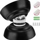 NiHome Silicone Magnetic Door Stop for Hallways, Bedrooms, Kitchens, Offices, Strong Magnetic Hold for Heavy Doors, 3M Adhesive & Screw Installation, Easy to Install Durable Door Stop Solution (Black)