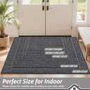 BEQHAUSE Dirt Trapper Door Mat 20" x 32", Non-Slip Washable Doormats Entrance Mat, Dirt Resistant and Absorbent Welcome Mat, Low Profile Floor Mats for Front Back Door and Entryway, Charcoal