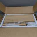 RUSTOWN Fluted Bathroom Wall Cabinet with 2 Doors, 3-Tier Modern Farmhouse Medicine Cabinet, Over The Toilet Storage Cabinet with Adjustable Shelf and Towel Bar (Natural, Medium)