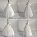 Abaowedding Girls' 3 Hoops Petticoat Full Slip Flower Girl Crinoline Skirt (White)