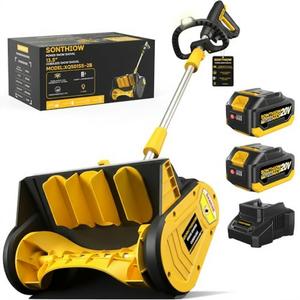 SONTHIOW 13.5" Electric Snow Shovel, 20V Brushless Snow Shovel, Includes 2 * 4.0 Ah Battery and Quick Charger, Cordless Snow Blower with Directional Plate & Adjustable Front Handle (2 * 20V Battery)