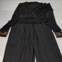 Cokar Womens Plus Size Jumpsuits Long Sleeve V-Neck Casual Style Set (Black), Size 3XL