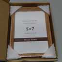 5x7 Picture Frame Wood Natural Solid Teak Photo Frames with 4x6 Mat, Handcrafted Wooden Frame for Tabletop or Wall Mounting Display