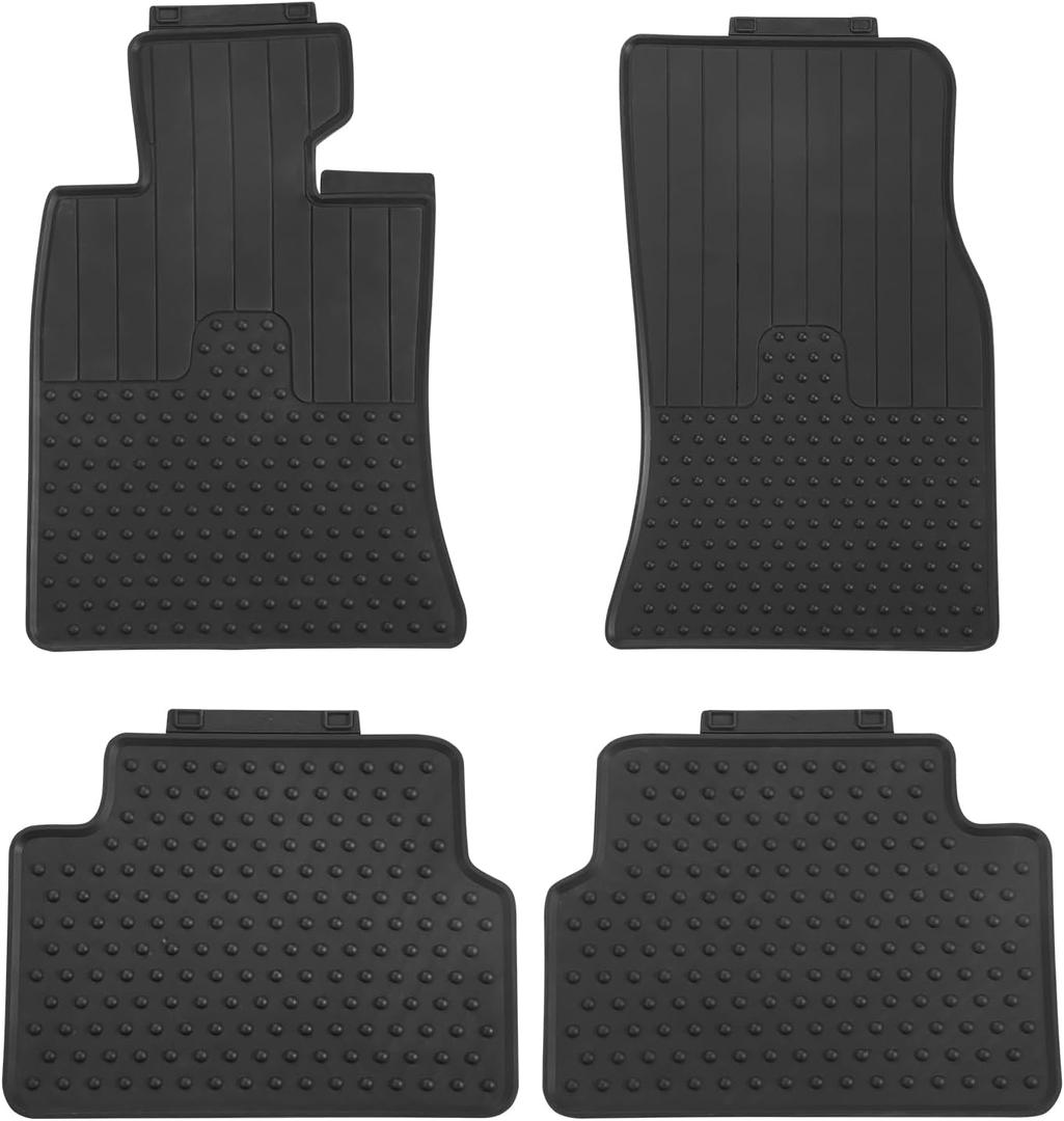 Car Floor Mats Custom Fit for Mini Cooper R55 2007-2015 Black Rubber Auto Liner Mats All Weather Protection Odorless