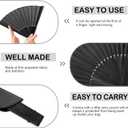 5 x Quacc 2 PCS Black Folding Hand Held Fans Light Strong Thin Fabric Chinese Handheld Tai Ji Fan for Men and Women, Wedding, Dance, Kungfu, Martial Art, Decorations, Party Favor, Gift