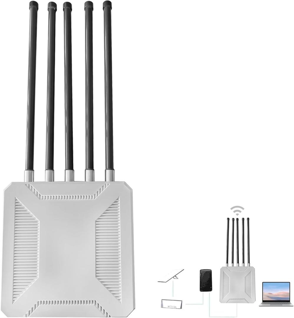 3000Mbps Outdoor Starlink WiFi Extender for Starlink Gen 3 Router, Starlink Signal/WiFi Repeater Booster, 984ft Signal Coverage, IP65 Waterproof, Up to 200 Devices for Farm/Yard/RV/Campsite