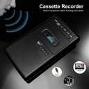 Portable Cassette Player,Digital Cassette Recorder Portable Tape Player with Stand-Alone Microphone, Built-in Speaker, Retractable Handle, 3.5MM Headphone