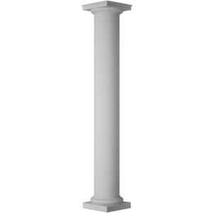 Endura-Stone Round Non-Tapered Column (FRP), Smooth Paint-Grade, Tuscan Capital & Base, 10" Shaft Diameter x 8' Overall Height - Unsplit/Whole (Plan A)