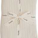 Knitted Organic Cotton Baby Blanket- Swaddle Blanket, 30" x 40" Soft Receiving Blanket for Newborn (Soft White)