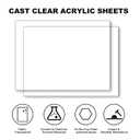 Clear Acrylic Sheet 12" x 16", 2 Pack FFGODO Clear Cast Plexiglass Acrylic Panels 1/8 Inch Thick for DIY Display Projects, Painting, Handcraft, Signage, Easy to Laser Cutting & Engraving