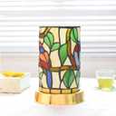 Tiffany Table Lamp Traditional Creative LED Stained Glass with USB Dimmable Bedroom Study Hotel Bedside Night Light Decorative Table Lamps
