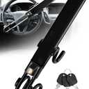 Tevlaphee Steering Wheel Lock Anti-Theft Car Device Heavy Duty Security Car Lock Antitheft Locking Devices Great Deterrent Adjustable Car Wheel Lock Anti Theft for Vehicle Truck with 3 Keys(Black)