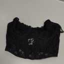 Avidlove Lace Bralette for Women V Neck Bustier Corset Tops with Underwired Racerback Adjustable Strap Crop Top (Small, Black)