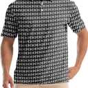 Mens Golf Shirt Short Sleeve Dry Fit Moisture Wicking Performance Collared Funny Print Golf Polo Shirts for Men (Black, M)