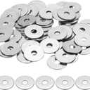 uxcell M5 Flat Washer for Screw, 60Pcs 304 Stainless Steel Washers 5MM ID x 20MM OD x 1MM Thick for Bolts, Factories Repair, Kitchens, Shops, and Outdoor Construction (Silver Tone)