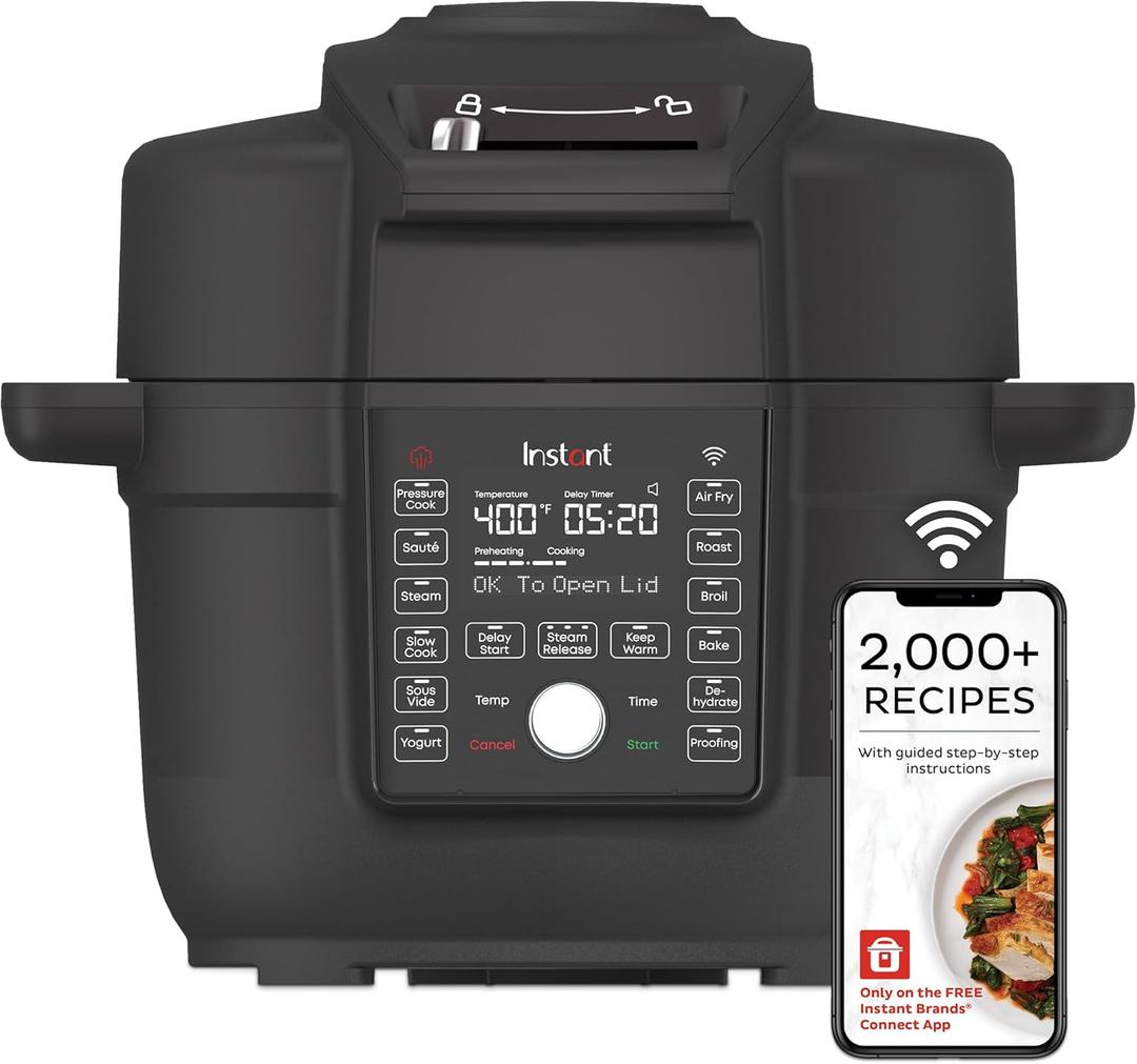 Instant Pot 6.5 Quart Duo Crisp Ultimate Lid with WIFI, 13-in-1 Air Fryer and Pressure Cooker Combo, Saut, Slow Cook, Bake, Steam, Warm, Roast, Dehydrate, Sous Vide, & More, Includes App with Recipes