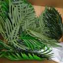 4ft 2pcs Large Artificial Plants Fake Palm Tree Tropical Palm Leaves Faux Palm Plants Tall Tree Indoor Real Touch Plastic Monstera Leaves for Home Garden Outdoor Office Decor (4ft/125cm-2pcs)