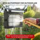 Solar Bug Zapper Outdoor Waterproof, 4500V High Power Cordless Mosquito Zapper with Smart Light Sensor, Dual Solar & USB Rechargeable for Patio, Garden, Backyard, Indoor & Outdoor Use