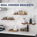 Starunder 6 Pack Floating Shelf Brackets, 6 Inch Heavy Duty Industrial Shelf Bracket, Black Metal L Brackets for Shelves Support DIY(1/5 Inch Thicked)