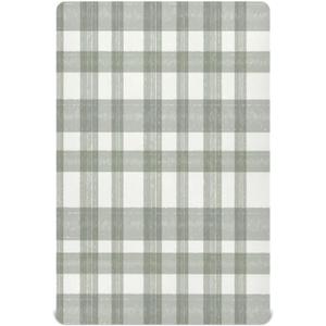 Caikeny Fitted Crib Sheet for Boys Girls Sage Green Plaid Baby Crib Sheets Bassinet Sheets Crib Mattress Bed Sheets for Toddler Newborn Infant 52 X 28 in