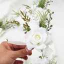 Boutonniere for Men Wedding, Set of 6, Elegant Artificial White Rose Boutonniere for Wedding Prom Homecoming Party, Perfect Accessories for Groom Best Man