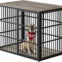 Lyromix 48'' XXL Dog Crate Furniture with 3 Doors, Wooden Crate End Table Heavy Duty Indoor Combination Cage for Medium to Large Dogs, Multiple Units Can be Combined, Grey (XXL(47.24''29.13''37.6''), Ancient gray)