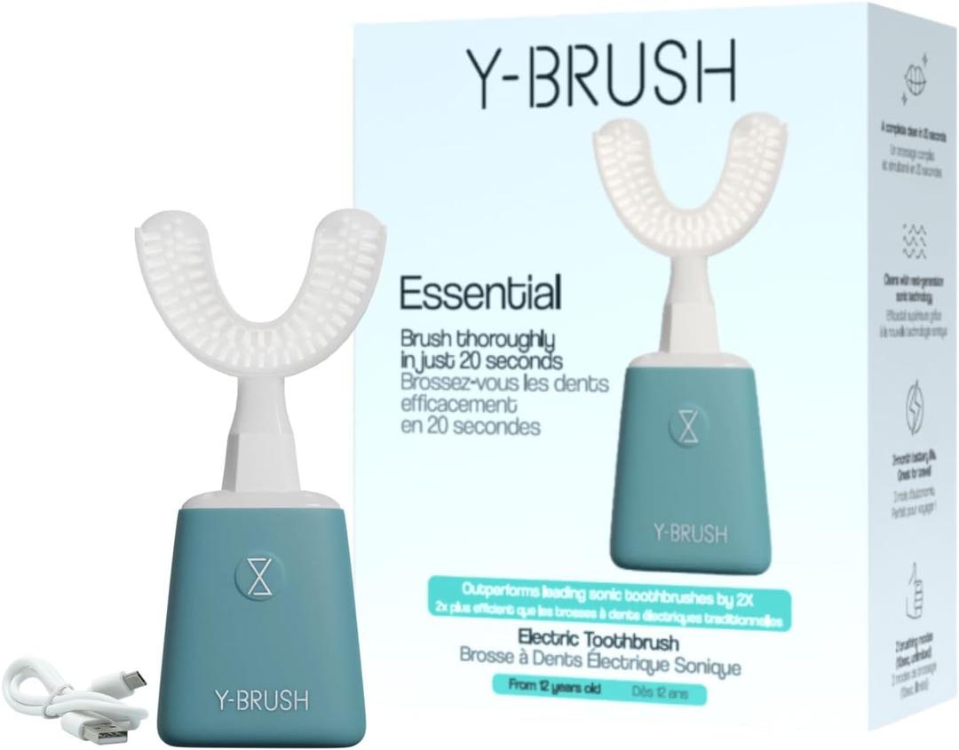 Y-Brush Essential - Sonic Electric Toothbrush - 3 Months Battery Life with USB-C - 2 Brushing Modes - Clinically Proven - Adult