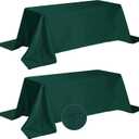 Fokitut 2 Pack Waterproof Rectangle Tablecloth, 90x156 Inch,Stain Resistant and Wrinkle Polyester Table Cloth, Fabric Table Cover for Kitchen Dining, Wedding, Party, Holiday Dinner-Hunter (90x156''-2pack)