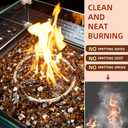 10 Pounds Fire Glass 1/2 Inch High Reflective Tempered Firepit Glass Rocks for Fireplace, Fire Pit Table, Fire Bowl and Landscaping (Amber)