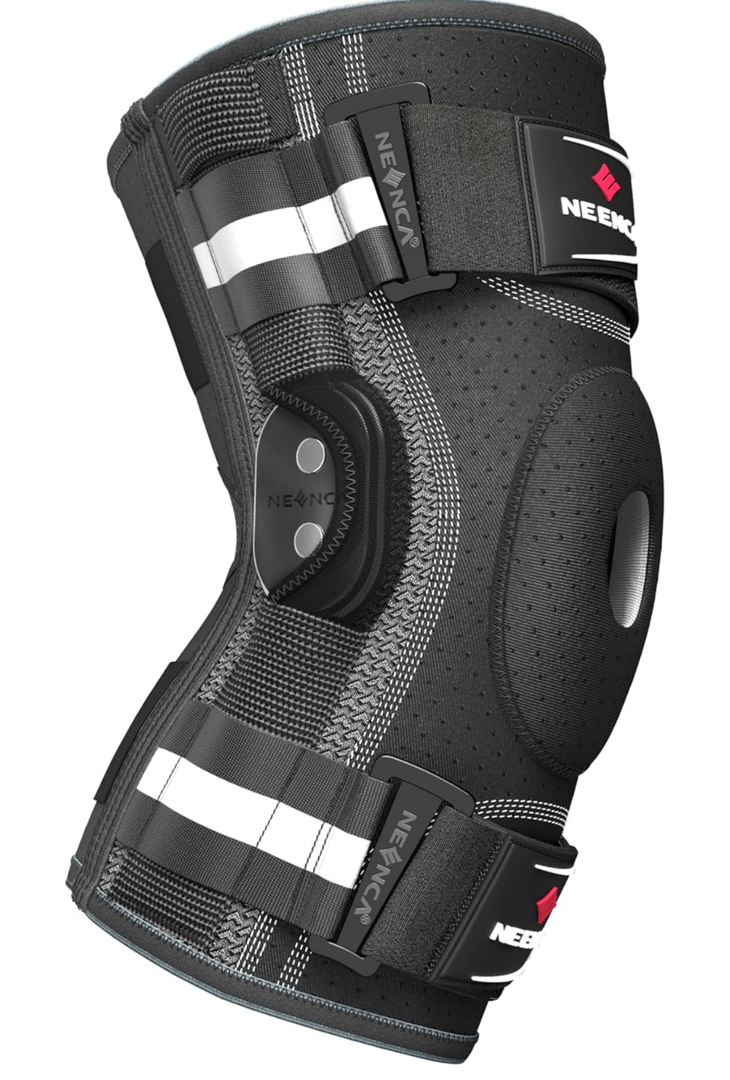 NEENCA Professional Knee Brace for Knee Pain, Hinged Knee Support with Removable Dual Side Stabilizers, Strong Stability for Joint Pain Relief, Arthritis, Meniscus Tear, ACL, PCL, MCL, Runner, Workout, L