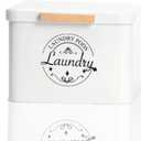 SACREDAY Laundry Pods Holder with Hinged Lid, Farmhouse Space-Saving Metal Container for Laundry Room Decor Organization and Storage, Detergent Dispenser for Efficient Laundry Room Use(Cream)
